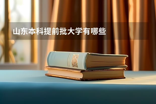 山东本科提前批大学有哪些