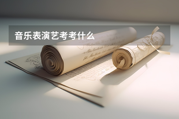 音乐表演艺考考什么