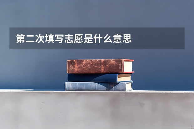 第二次填写志愿是什么意思